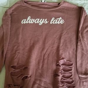 Distressed sweatshirt